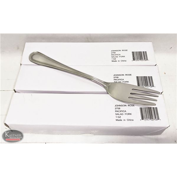 36 NEW JOHNSON ROSE PACIFICA SALAD FORKS