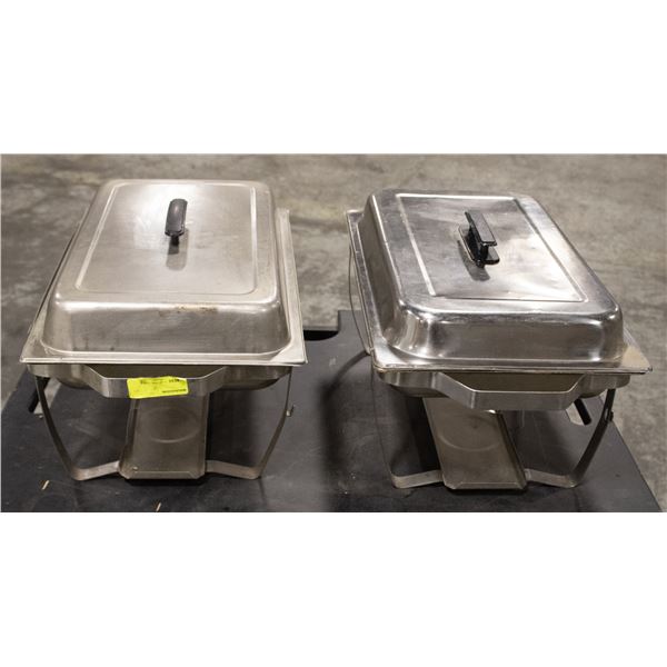 PAIR OF FULL SIZE S/S CHAFING DISHES W/ LIDS