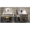Image 1 : PAIR OF FULL SIZE S/S CHAFING DISHES W/ LIDS