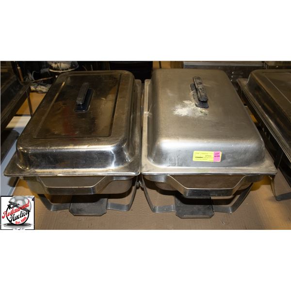 PAIR OF FULL SIZE S/S CHAFING DISHES W/ LIDS