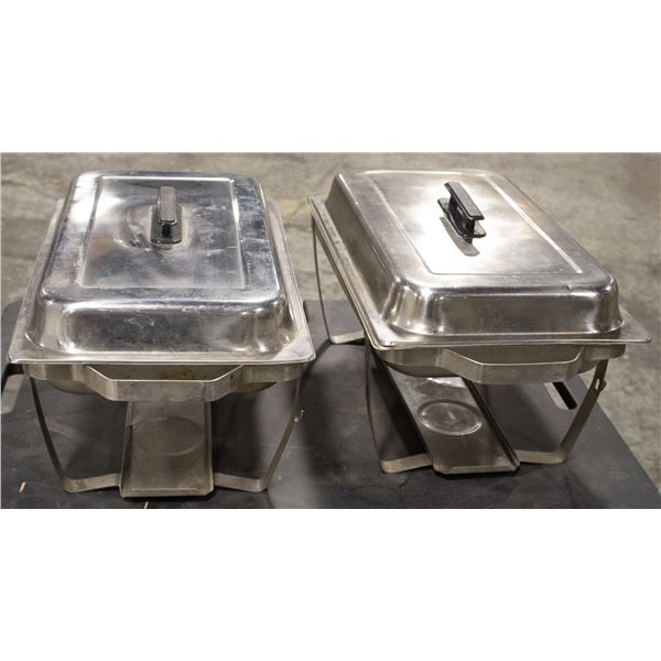 PAIR OF FULL SIZE S/S CHAFING DISHES W/ LIDS
