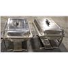 Image 1 : PAIR OF FULL SIZE S/S CHAFING DISHES W/ LIDS