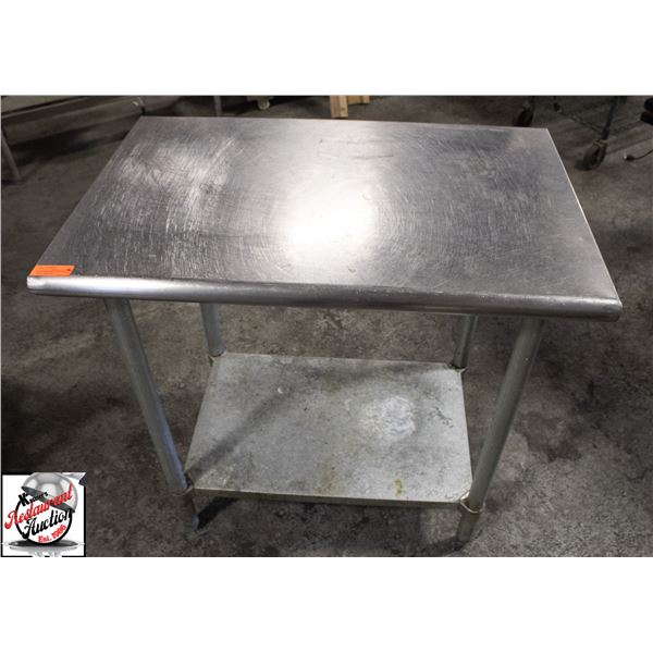 BANK SEIZURE: 36" X 24" X 35" S/S WORK TABLE W/