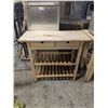 Image 1 : BANK SEIZURE: WOOD BUTCHER BLOCK TOP CART