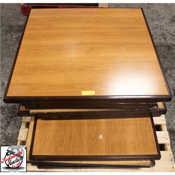 PALELT OF ASSORTED WOOD TABLE TOPS