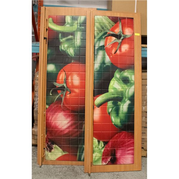 TWO LARGE LIGHTED WALL DISPLAYS