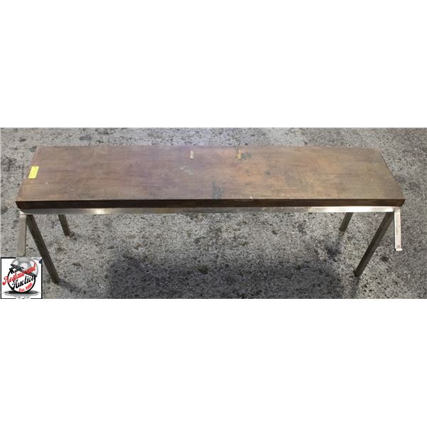 56" METAL OVER SHELF W/ POT HOOKS ON EACH CORNER