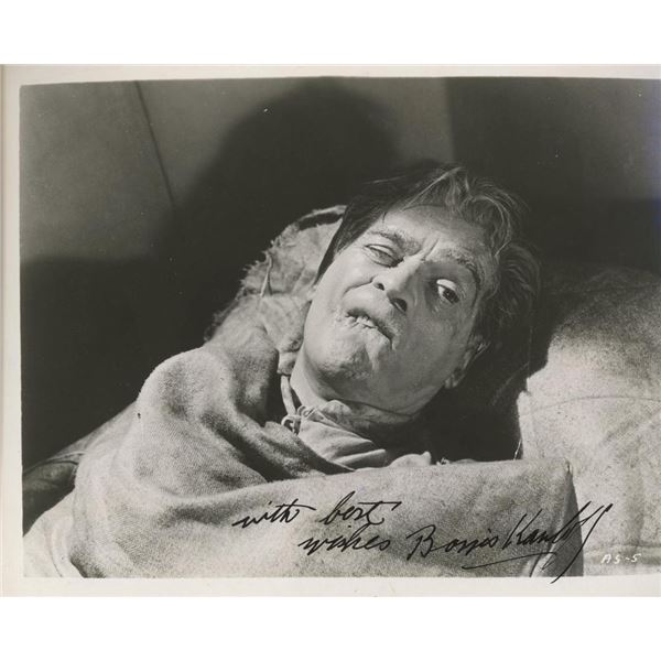 Universal Monster Boris Karloff signed photo. GFA Authenticated
