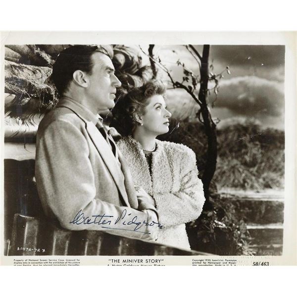 The Miniver Story Walter Pidgeon signed movie photo
