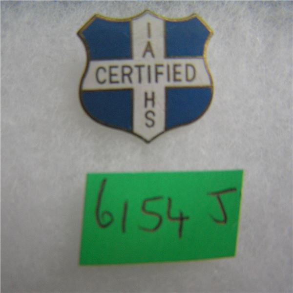Certified enamel and brass retro style pin