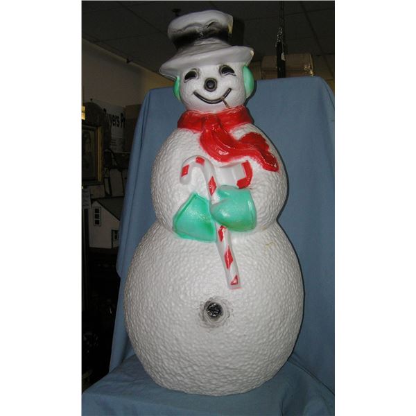 Vintage illuminated snowman