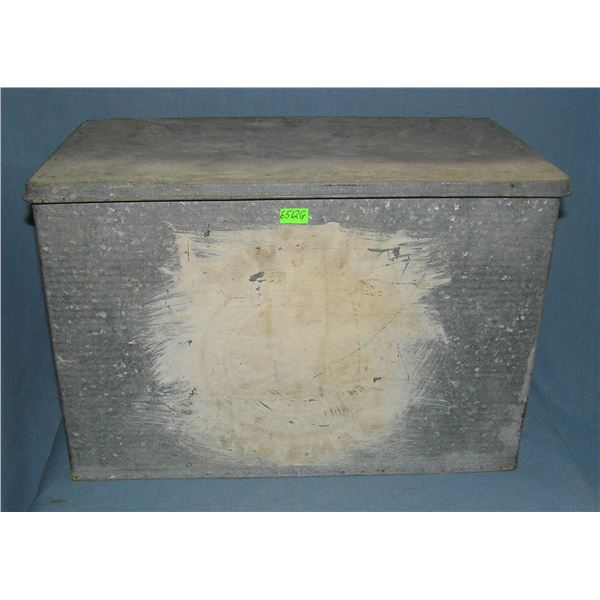 Antique metal milk box from Glenville Hegeman Farms