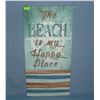 Image 1 : The beach is my happy place framed canvas sign