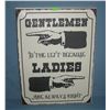 Image 1 : Gentlemen to the left because ladies are always right canvas sign