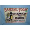 Image 1 : Baseball Today Highlandes vs. the Althelics  retro style advertising sign