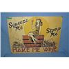 Image 1 : Squeeze me stomp me make me wine  retro style advertising sign