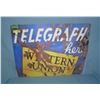 Image 1 : Western Union Telegraph here  retro style advertising sign