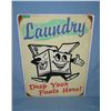 Image 1 : Laundry drop your pants here  retro style advertising sign
