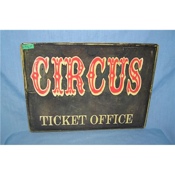 Circus ticket office  retro style advertising sign