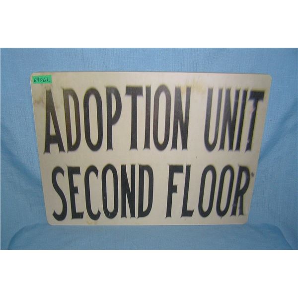 Adoption Unit Second Floor  retro style advertising sign