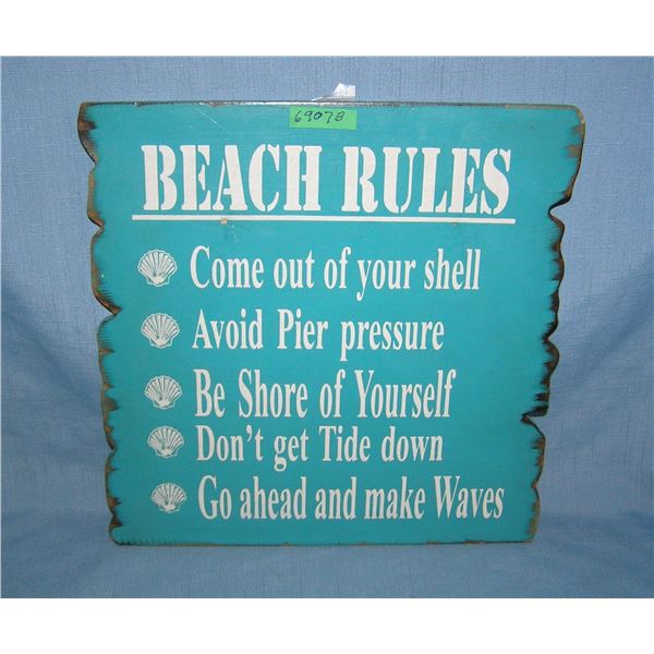 Beach Rules modern Display sign