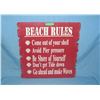 Image 1 : Beach Rules modern Display sign on hard board maroon sign