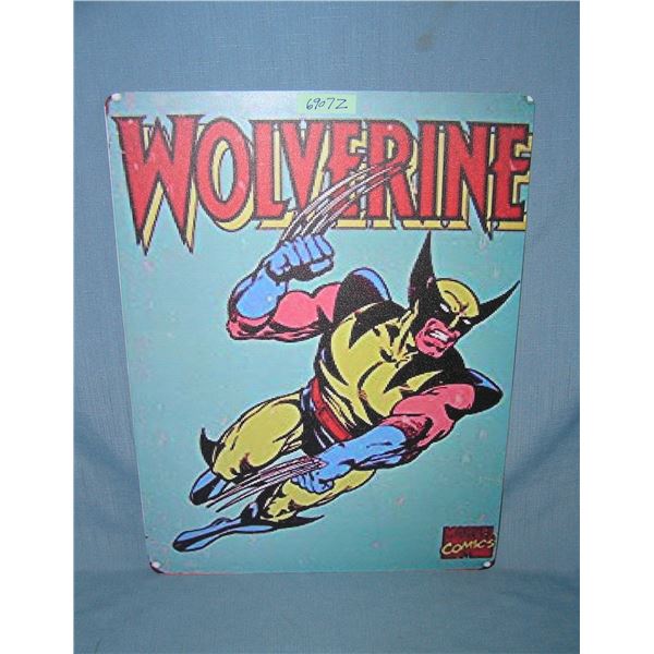 Wolverine by Marvel comics retro style advertising sign