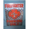 Image 1 : Firefighter Parking Only retro style advertising sign