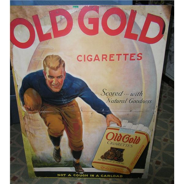 Large old Gold cigarettes Football themed  retro style advertising sign