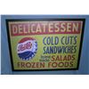 Image 1 : Pepsi Cola Delicatessen framed  retro style advertising sign