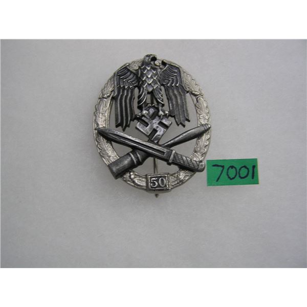 German general assault badge 50 actions WWII retro style