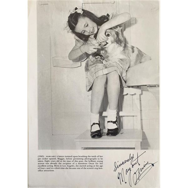 Margaret O'Brien signed magazine page