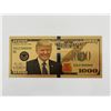 Image 1 : President Donald Trump gold plated $1,000 bill