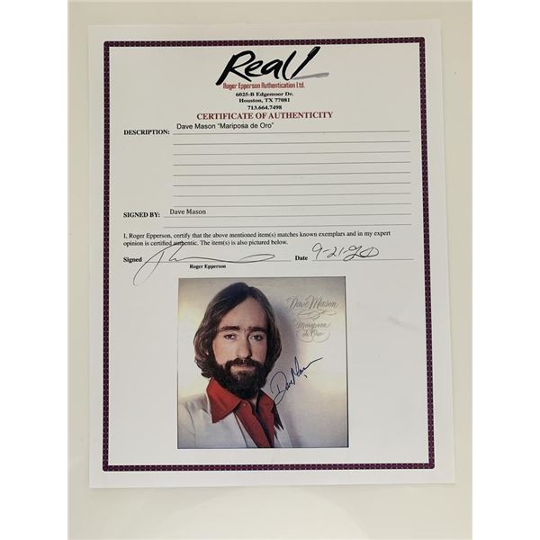 Dave Mason signed Mariposa de Oro album