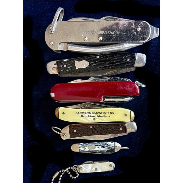 Vintage Pocket Knives – 8 Folding Knives incl. Promo & Marbled Styles