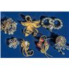 Image 2 : Vintage Floral & Rhinestone Brooch Collection – 7 Unsigned Pieces