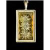Image 2 : Vintage Reverse Carved Lucite Pendant with Floral Design