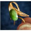 Image 3 : Vintage Jade Cabochon Pendant – Filigree Floral Design