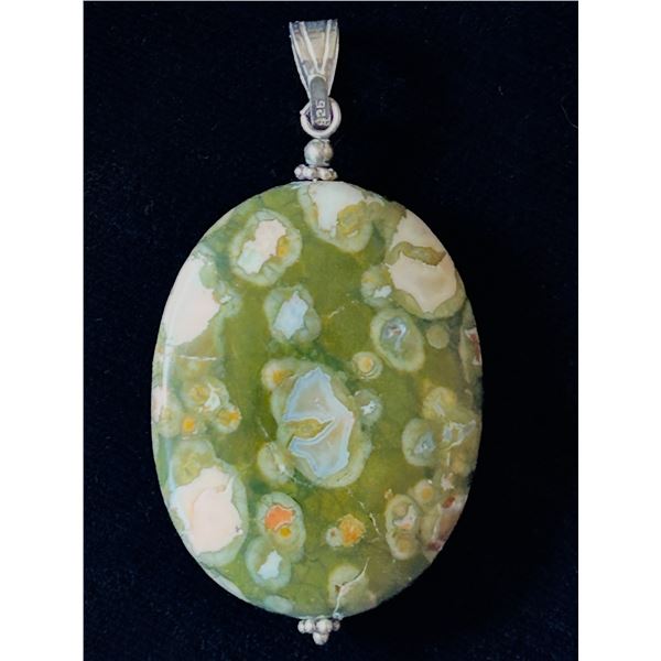 Ocean Jasper Pendant with Sterling Silver Bail