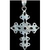Image 2 : Sterling Silver Cross Pendant with Multi-Stone Inlay