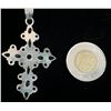 Image 3 : Sterling Silver Cross Pendant with Multi-Stone Inlay