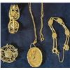 Image 2 : Vintage Gold-Tone Jade Chip Jewelry Set – Bracelet, Necklace, Brooch & More