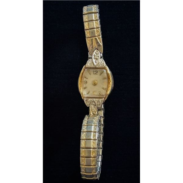 Vintage Bulova 14K Gold Ladies Watch – Diamond Accents, For Repair or Scrap
