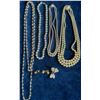 Image 1 : Vintage Faux Pearl Jewelry Lot – One Necklace has Sterling Clasp