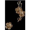 Image 2 : Vintage Forstner 10K Gold Floral Brooch & Single Earring – 7.75g