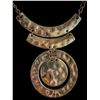 Image 4 : Vintage Hammered Gold-Tone Statement Necklace – Brutalist Modernist Style