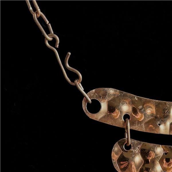 Vintage Hand-Forged Copper Necklace – Upcycled Brutalist Artisan Design