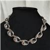 Image 1 : Vintage Sculptural Silver-Plated Link Necklace – Organic Modernist Design