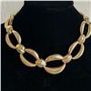 Image 1 : Vintage Gold-Tone Statement Collar Necklace – Sculptural Modernist Links, Bold 1980s Style