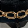 Image 3 : Vintage Gold-Tone Statement Collar Necklace – Sculptural Modernist Links, Bold 1980s Style